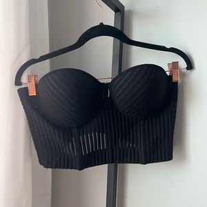 Black strapless corset